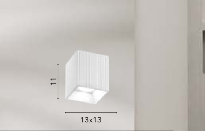 Applique in gesso plissettato tondo o quadrato 1XGU10 non incl. NAOS Applique in gesso plissettato tondo o quadrato 1XGU10 non incl. NAOS